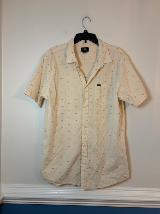 O'Neill Other - O'Neill Men's XL Short Sleeve Button-Up Shirt Cream with Pattern